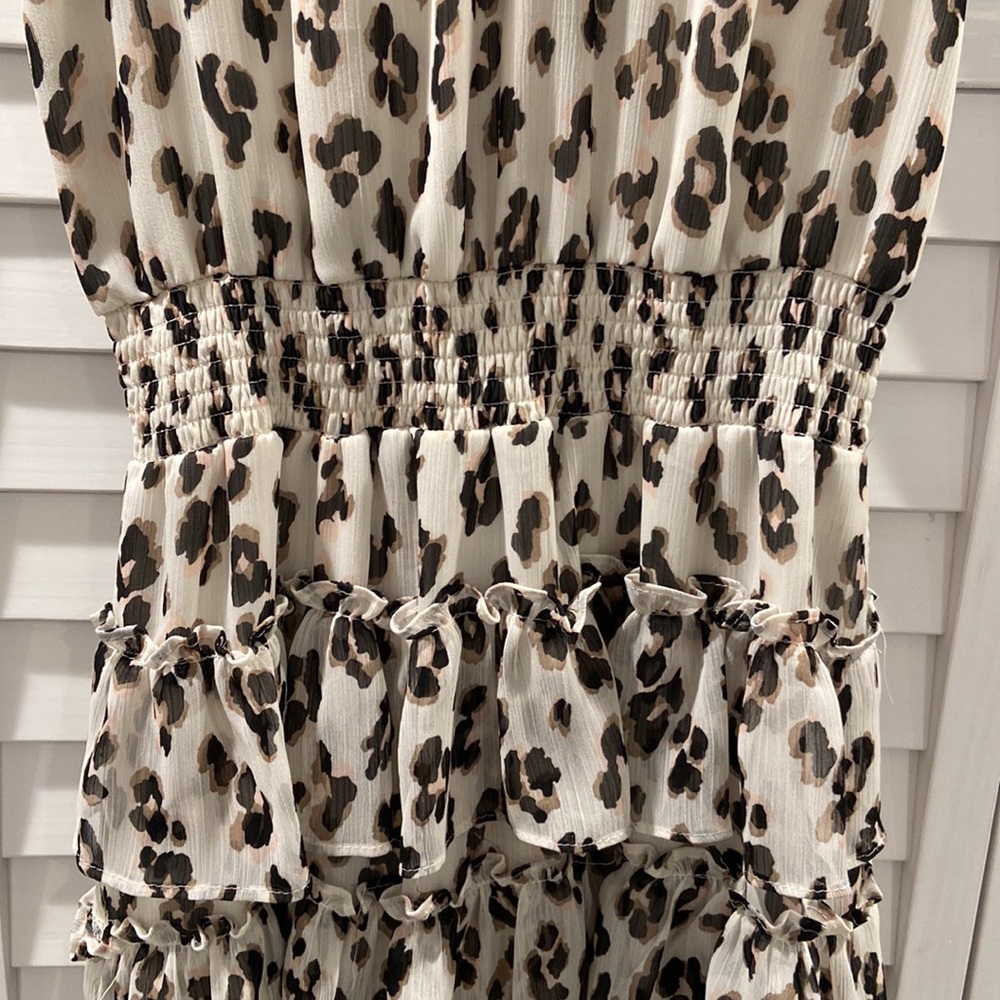 EXPRESS Leopard Ruffle Dress - Picture 3 of 8